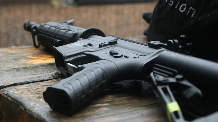 airsoft gun on table