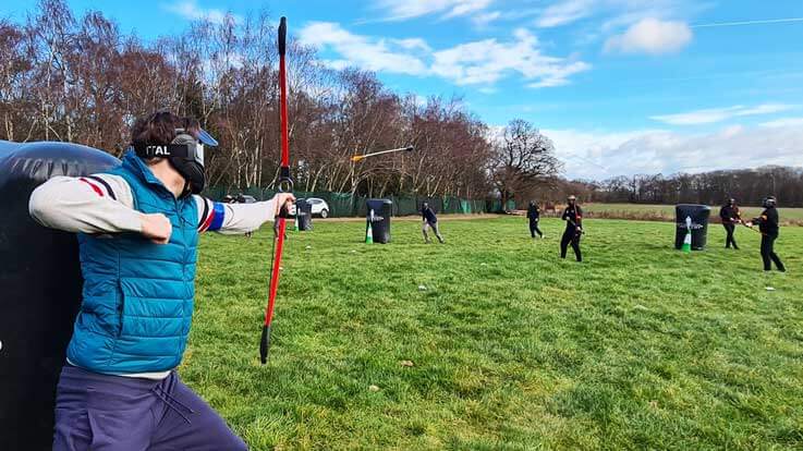 battle archery arrow mid flight