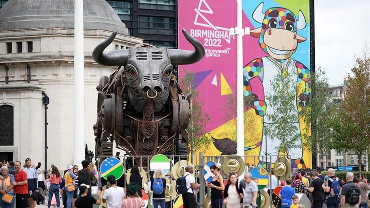 birmingham 2022 mechanical bull with crowd