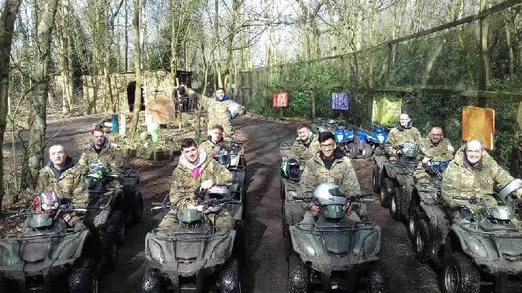 corporate group team building on quad bikes