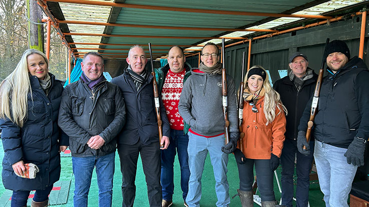 laser clay shooting group in the pavillion