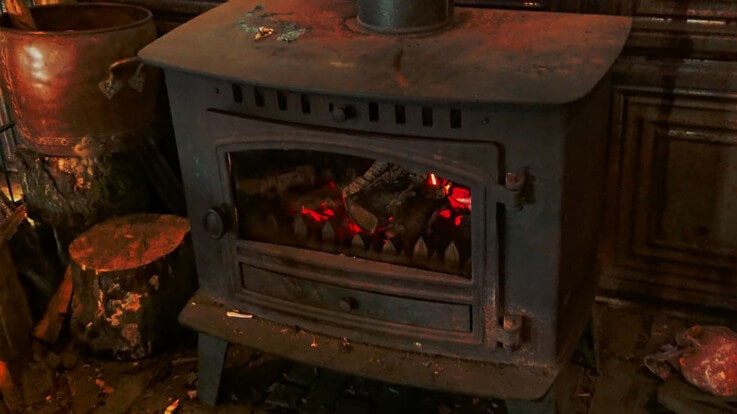 log burning stove