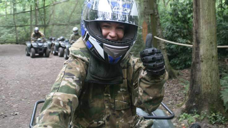 quad rider gives thumbs up