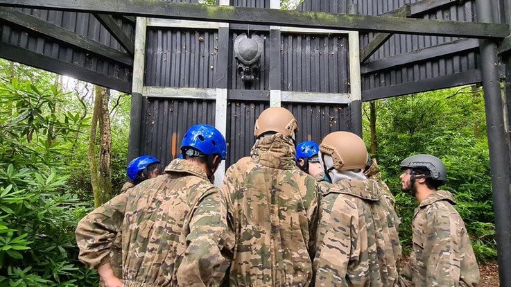 stags entering jungle escape area
