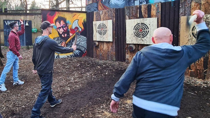 throwing axes outside
