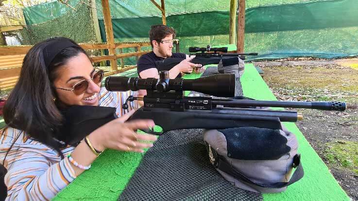 two players on the rifle range