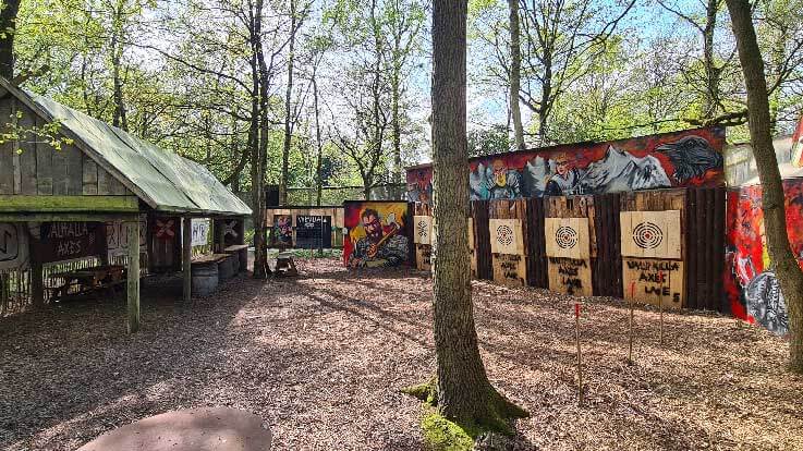 viking long hall and axe throwing range